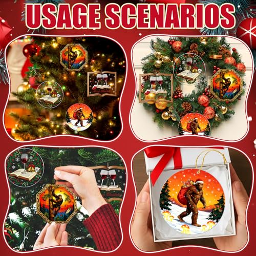 Zoacrn Book-Shaped Wine Cup Acrylic Christmas Ornament, 10cm, Personalized Clear Ornament