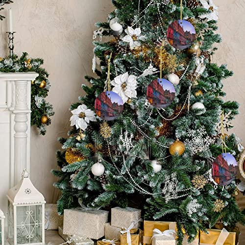 Devonart Edinburgh Scotland Ceramic Ornament - 3" Round Travel Souvenir, Christmas Gift