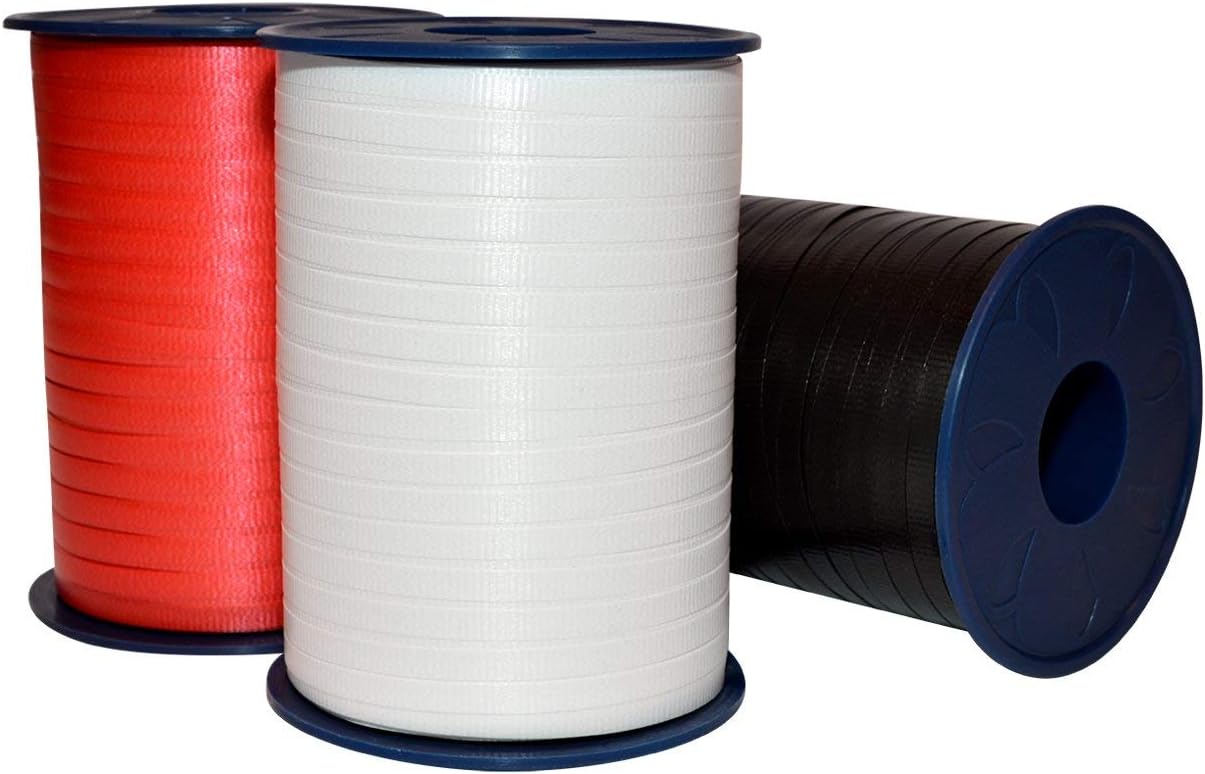 Morex 3-Pack Crimped Curling Ribbon 3/16" x 500 YD - Red Gift Wrapping & Party Decorations