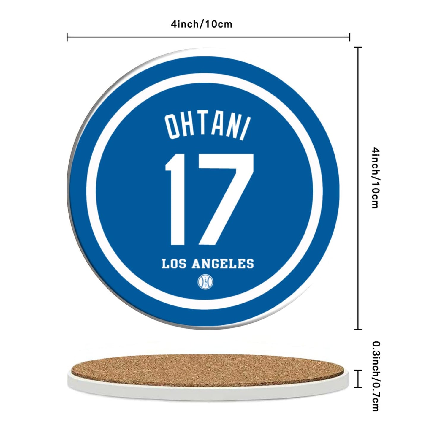 Dodger Coasters for Drinks, Los Angeles LA Baseball Ceramic Coasters Set of 6, Dodger Gift for Man, for Dodger Coffee Mug Cup