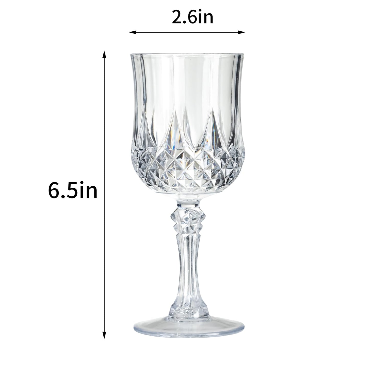 XKXKKE 12 Pcs Transparent Plastic Wine Glasses, Plastic Water Goblets for Parties, Stemmed Drinking Glasses for Wedding Reception, Grand Event Party Bar Supplies Reusable Drinking Cups