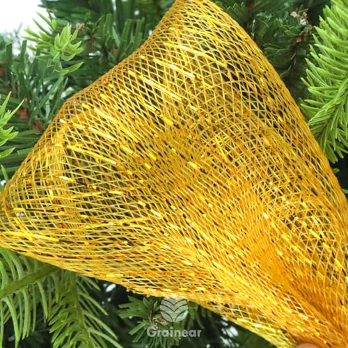 Gold Metallic Deco Mesh Ribbon 10