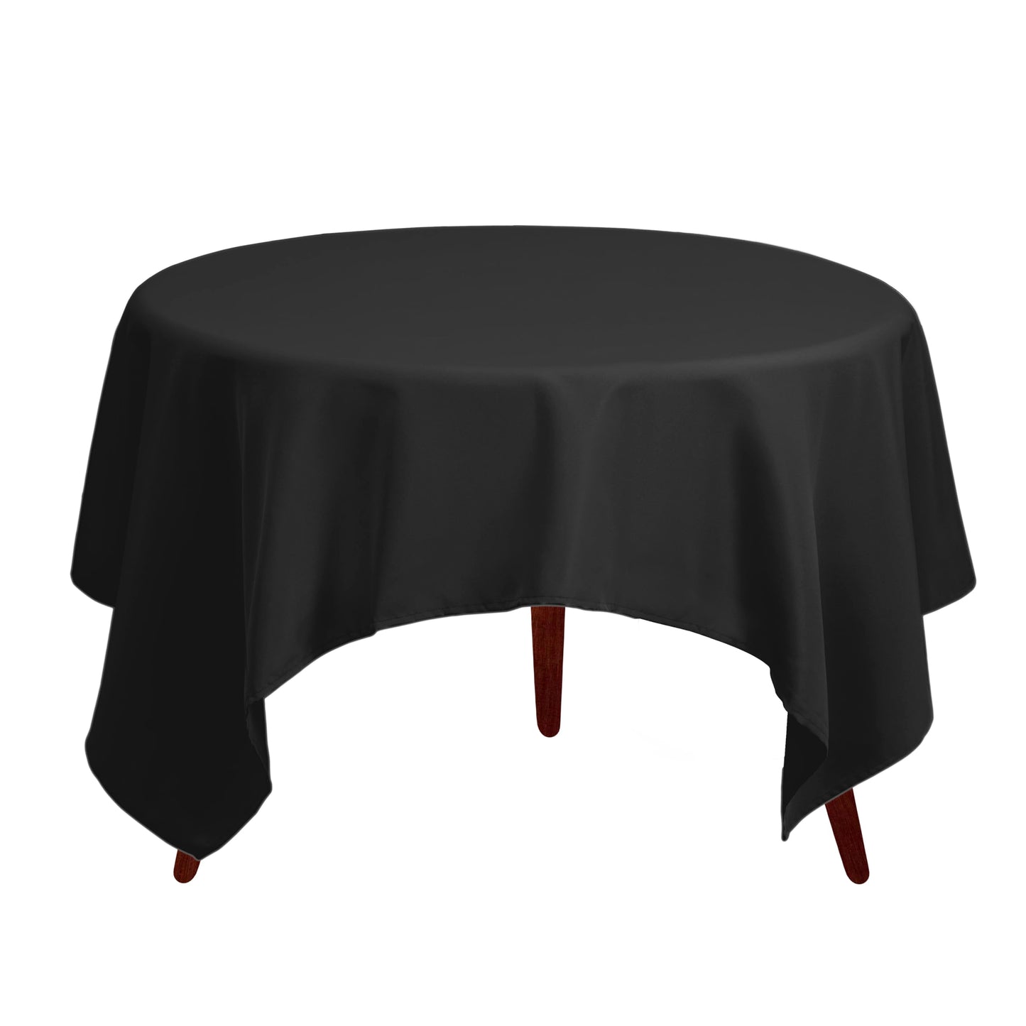 Gee Di Moda Square Tablecloth - 70 x 70 Inch Black Table Cloth for Medium Square or Round Tables - Heavy Duty Washable Fabric - for Buffet Table, Holiday Party, Dinner, Wedding & Baby Shower