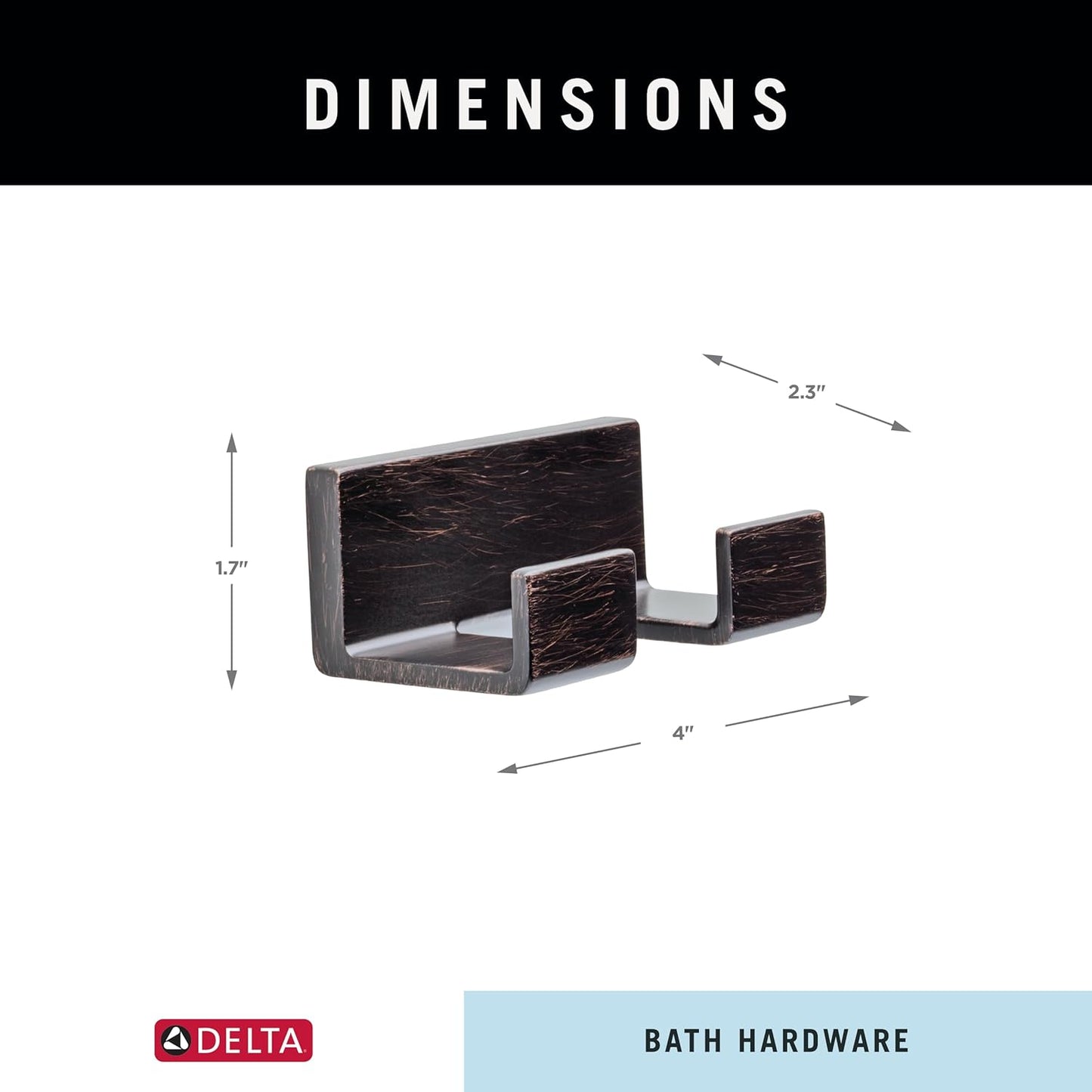 Delta Faucet 77736-RB Vero Towel Hook, 2.31 x 4.00 x 2.31 inches, SpotShield Venetian Bronze