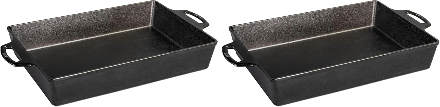 Lodge Cast Iron Casserole Pan - Durable Cookware Set for Perfect Meals | Pack of 2