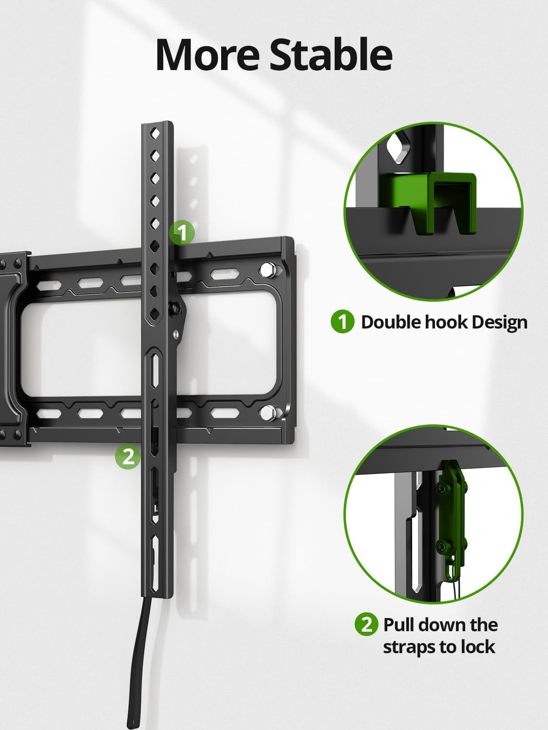 USX MOUNT Tilting TV Wall Mount - Fits 37"-95" Flat & Curved Screens | Max VESA 600x400mm, 132lbs Capacity