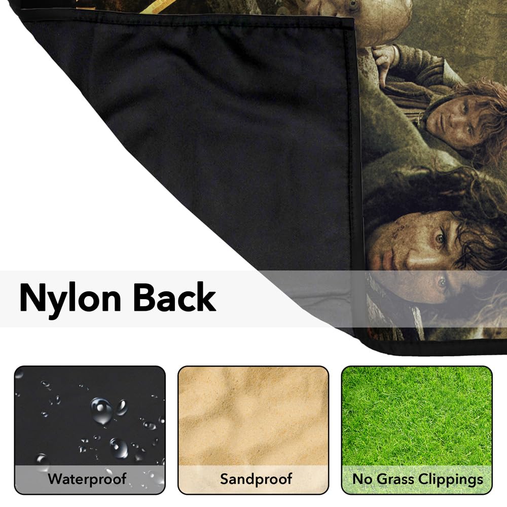 LOGOVISION Lord of The Rings Picnic Outdoor Blanket, 50"x60" Trilogy Poster, Foldable Blanket for Picnic, Beach, Camping, Park, Tailgate