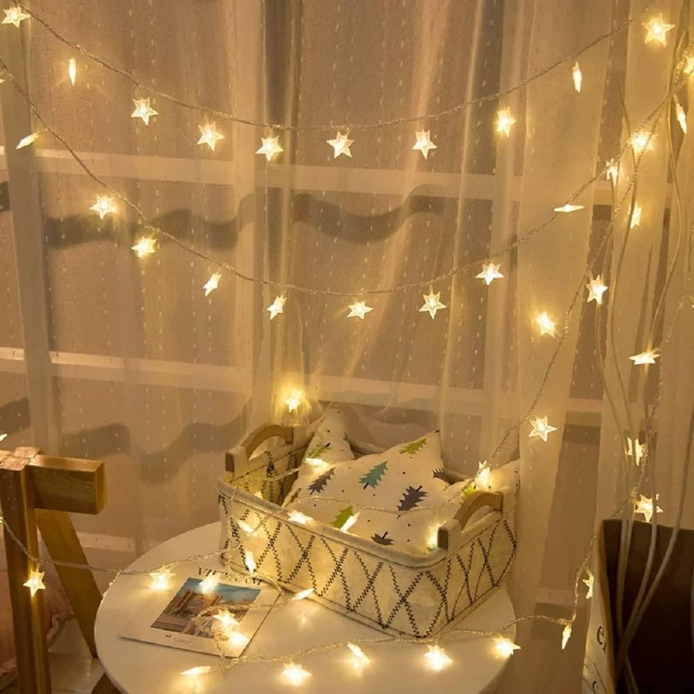 33ft 80 LED USB Star String Lights – Warm White Fairy Lights for Bedroom, Wedding, Party, Christmas, Indoor & Outdoor Decoration