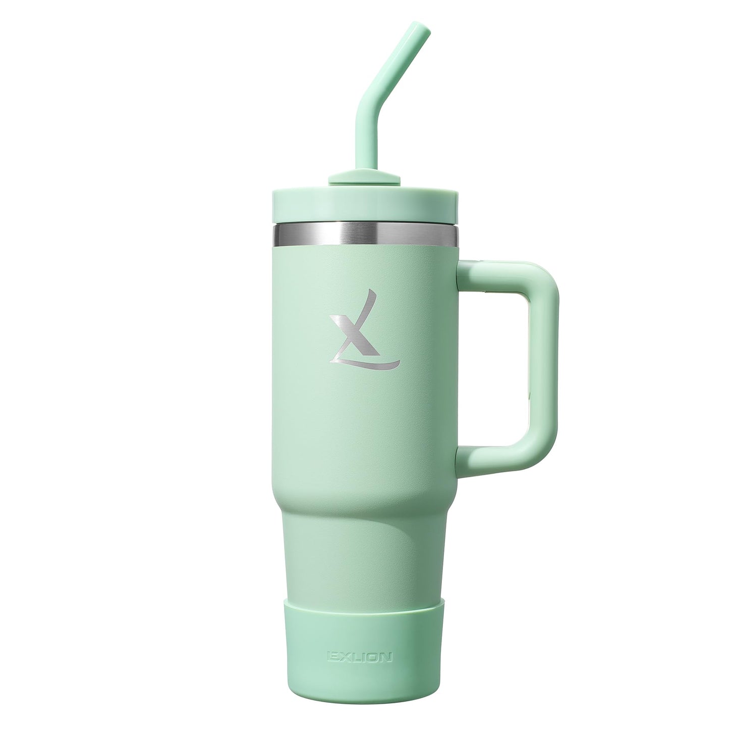 lexlion FlowOne Tumbler with Handle and Straw Lid 30 Oz– Insulated Stainless Steel Travel Mug – BPA-Free, Leakproof, Dishwasher Safe – Hot and Cold Drinkware – Car Cup Holder Fit