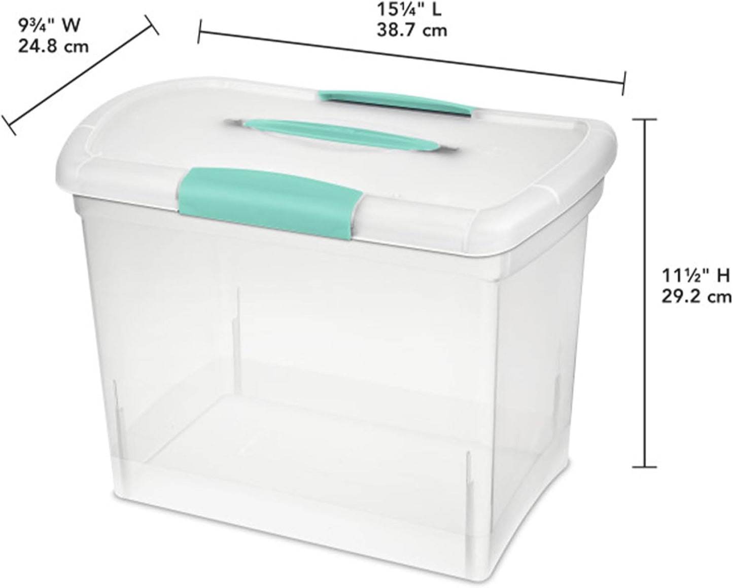 Sterilite Large Nesting ShowOffs - Stackable Storage Bins with Latching Lid | Clear Plastic, 6-Pack for Office Organization
