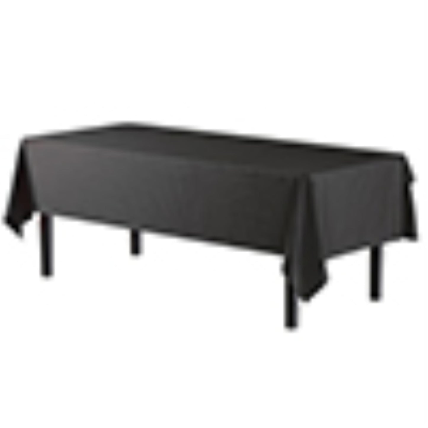 Exquisite 6-Pack Plastic Tablecloth 54x108 Rectangle Value Pack Plastic Table Cover - Black