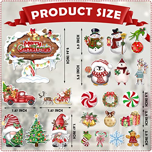 WHYMEO Christmas Refrigerator Magnets Set – 22Pcs Seasonal Door Decals
