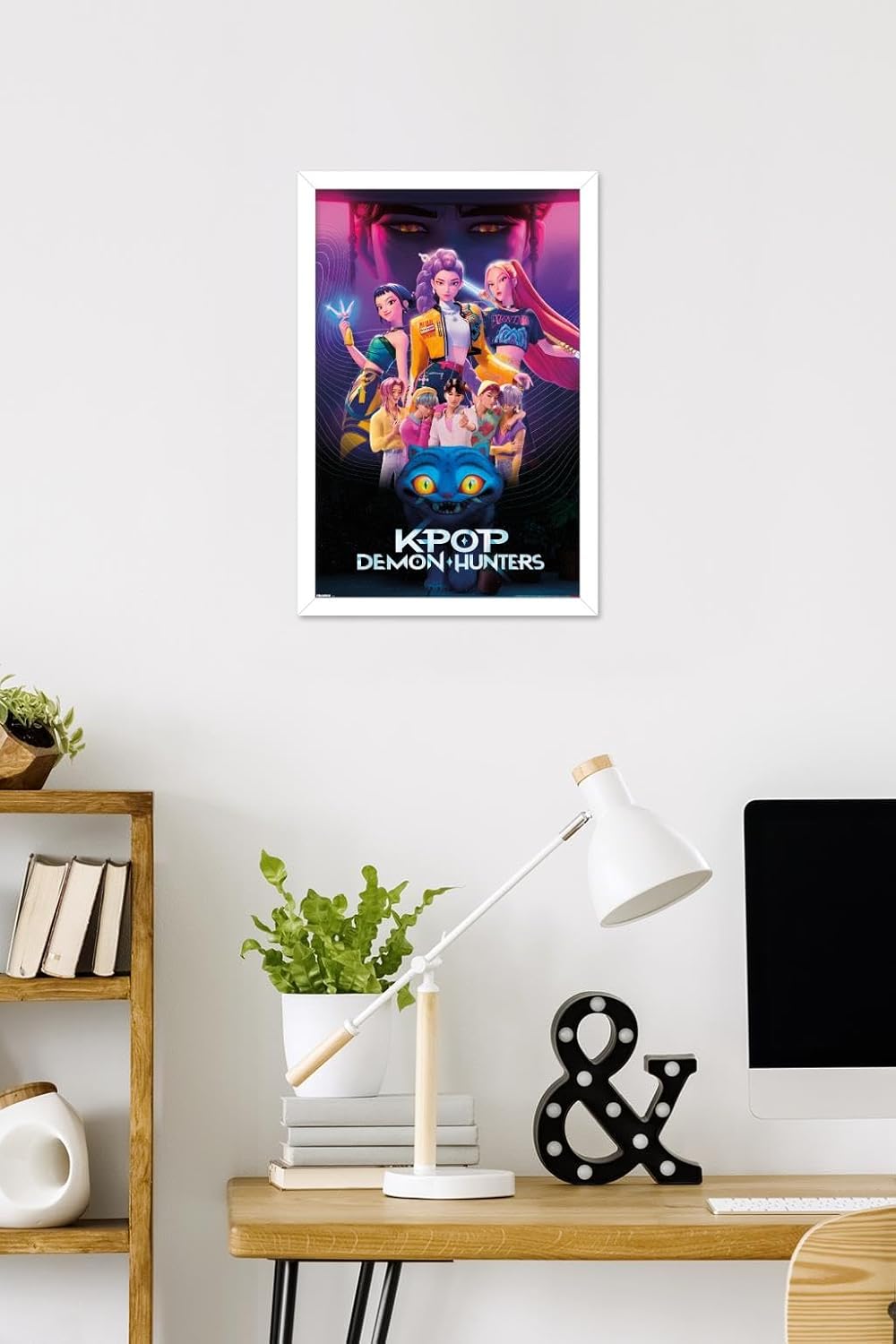 Netflix KPop Demon Hunters Wall Poster - Framed 22.4L x 14.7W, Perfect for Fans