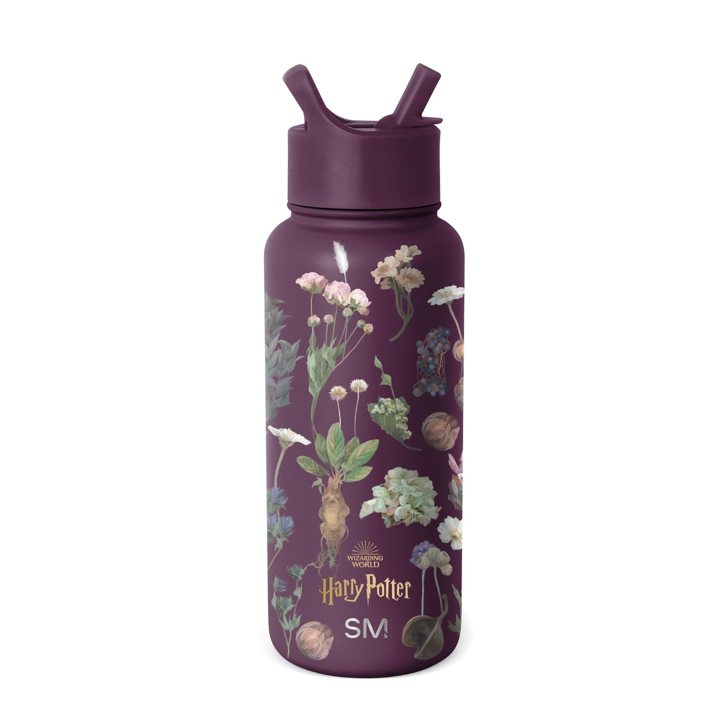Simple Modern Harry Potter Water Bottle with Straw Lid Insulated Stainless Steel Metal Thermos | Gifts for Women Men Reusable Leak Proof Flask | Summit Collection | 32oz Harry Potter Herbology