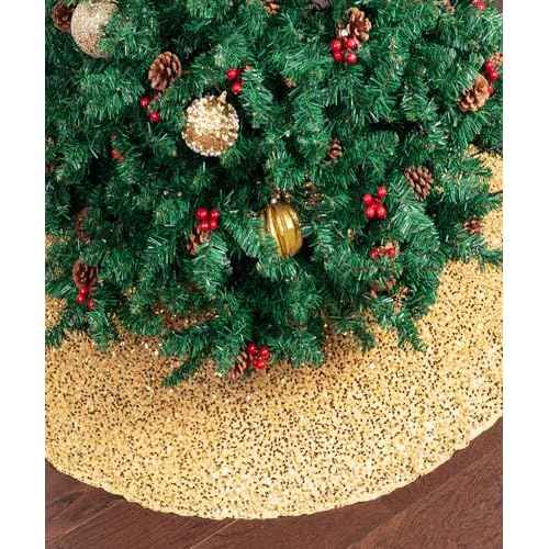Mr. Pen- Small Christmas Tree Skirt 24 inch, Gold Sequin Tree Skirt, Christmas Skirt Tree, Xmas Tree Skirt, Mini Tree Skirt Mini Christmas Tree Skirt Small Tree Skirts, Gold Christmas Tree Skirt Gold