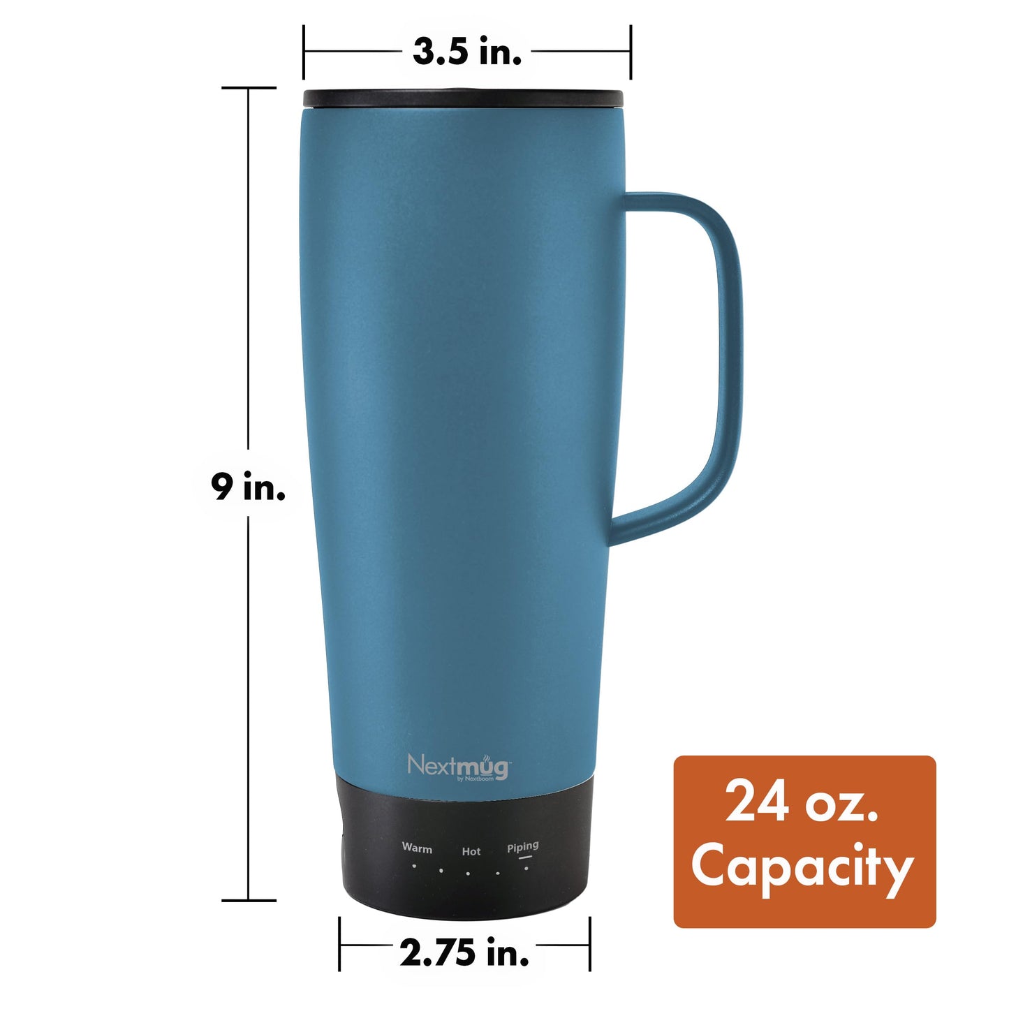 Nextmug Ultra - Temperature-Controlled, Self-Heating Travel Mug (Slate Blue - 24 oz.)