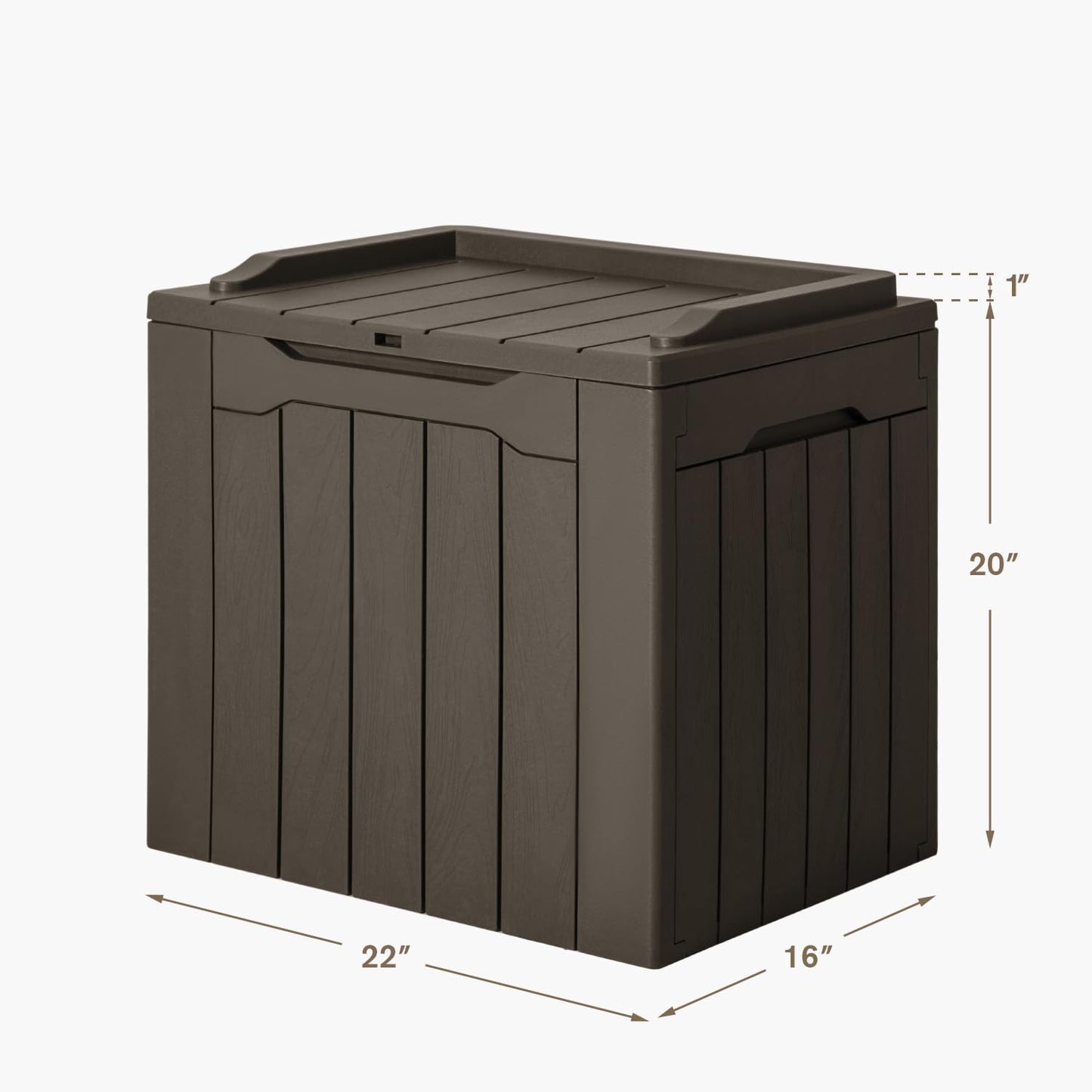 JUMMICO 31 Gallon Waterproof Resin Deck Box - Ideal Outdoor Storage for Patio Furniture & Garden Tools (Brown)