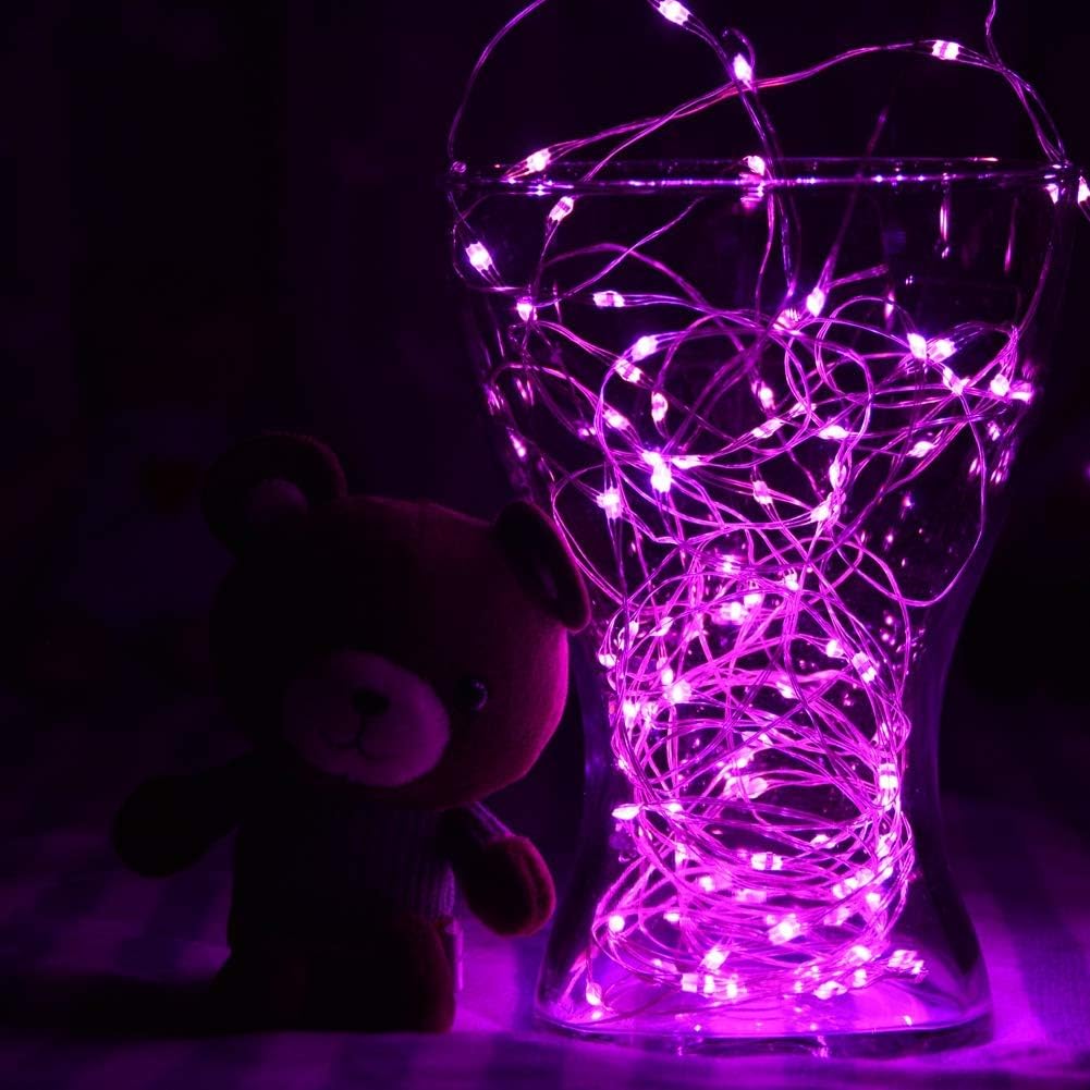 33ft Waterproof LED String Lights with 100 Pink Fairy Lights - Indoor & Outdoor Copper Wire Decor for Bedroom, Patio, Garden, Christmas Tree