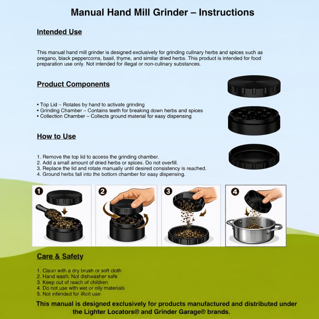 Herb Grinder. 3 inch herb grinder. Easily grind spices for home, kitchen and when traveling. Custom printed Trump grinder has three layers (No Screen Catcher)
