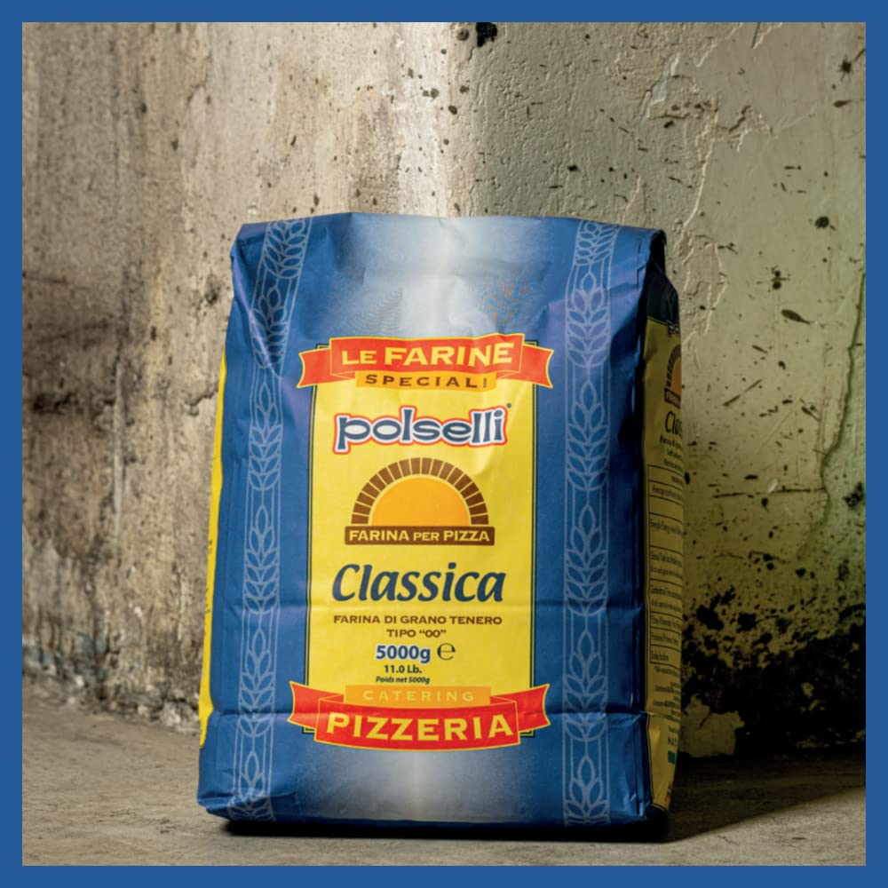 POLSELLI Double Zero Flour - Extra Fine Italian Flour for Pizza, Bread & Pasta | 11 lbs (5 kg)