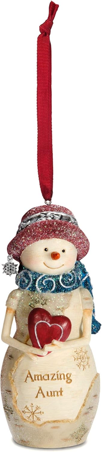 Aunt Snowman Figurine Ornament - 4" Pavilion Gift Company Holiday Decor