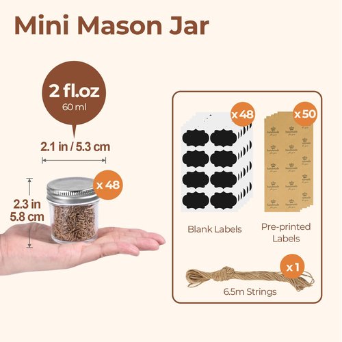 ComSaf Mini Honey Jars with Dipper 1.5oz - 40 Pack, Small Honey Glass Jar with Gold Lid, Tiny Hexagon Honey Jar in Bulk for Baby Shower, Wedding and Party Favors