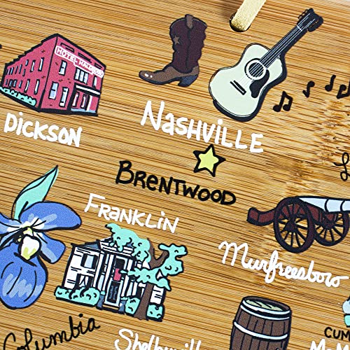 Tennessee Shaped Cutting Board by Totally Bamboo – Tennessee Map Art by Fish Kiss