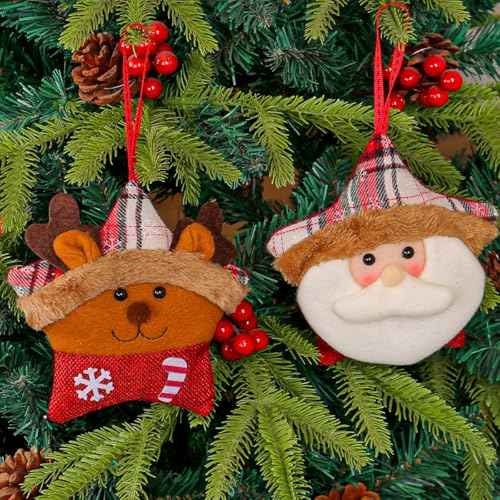 Christmas Decorations Christmas Hanging Ornaments 3Pcs Cute Hanging Pendants for Xmas Tree Decor Snowman Santas Deer Dolls