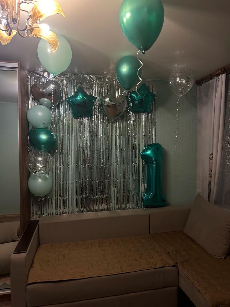 Teal Blue Giant Number 1 Balloon - 40 Inch First Birthday Decoration for Girls & Toddlers