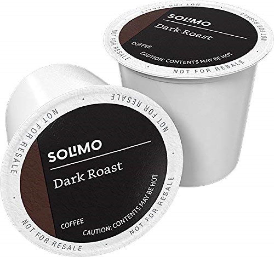 Solimo Dark Roast Coffee Pods - Compatible with Keurig 2.0 | 100 Count Pack for Rich Flavor