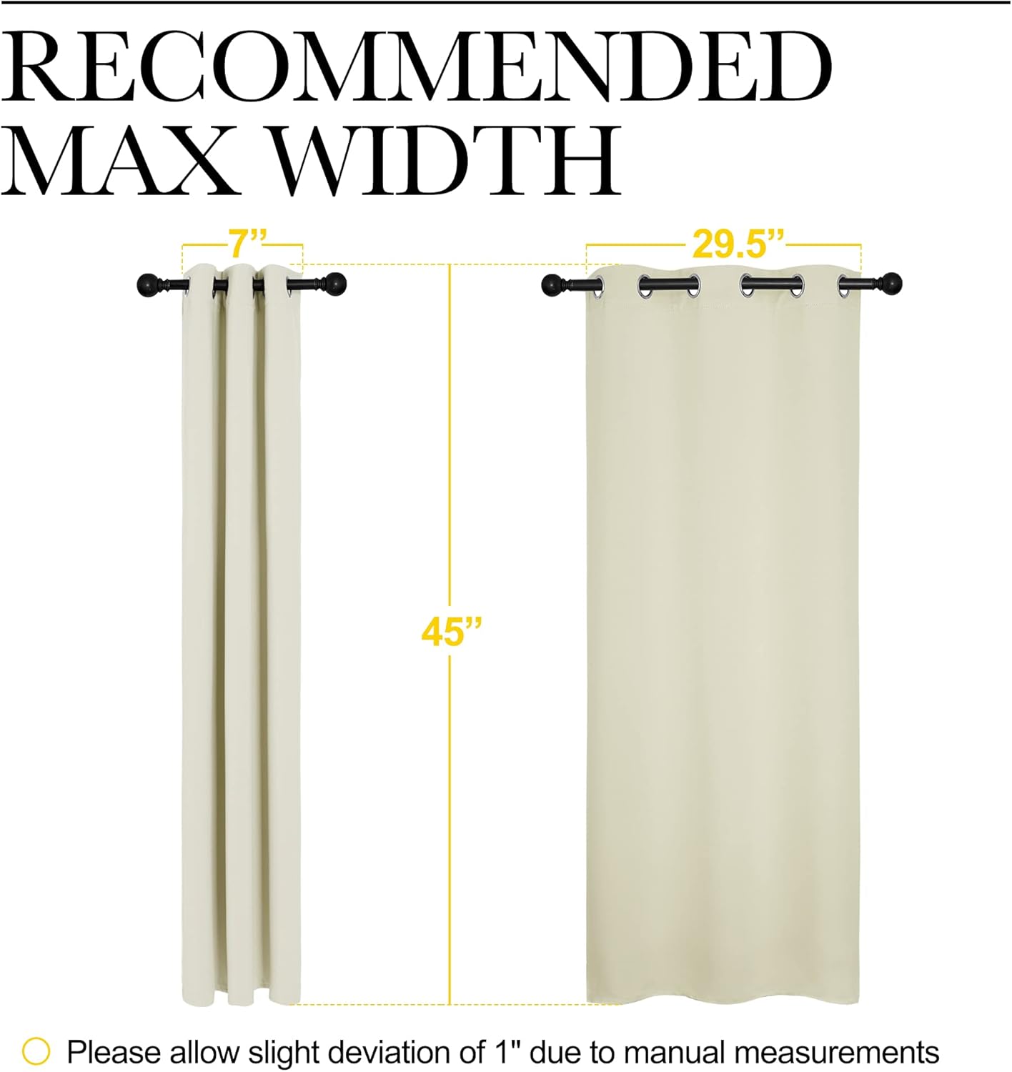 NICETOWN Room Darkening Curtain Panels - Thermal Insulated Grommet Drapes for Windows | Beige, 2 Panels, W34 x L45