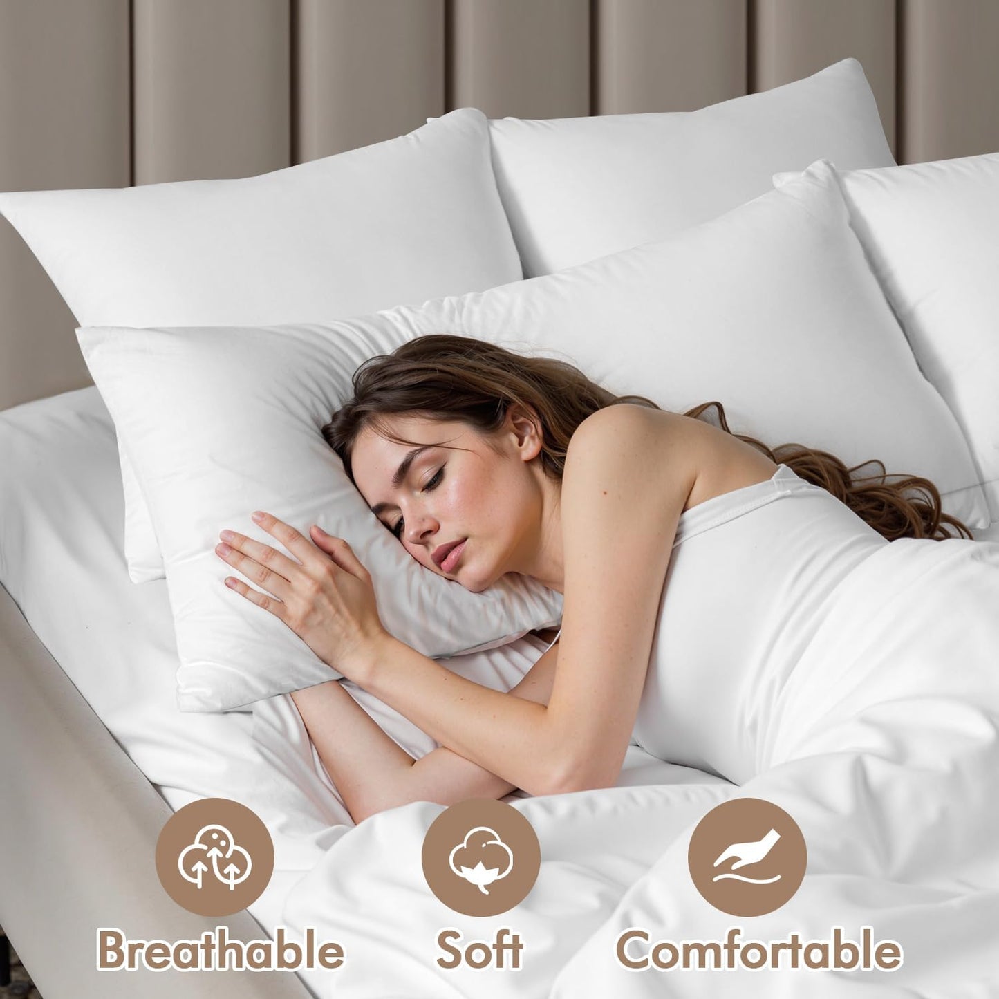 MIULEE Premium 14x36 Inch Lumbar Throw Pillow - Soft Virgin Microfiber & 100% Cotton Cover