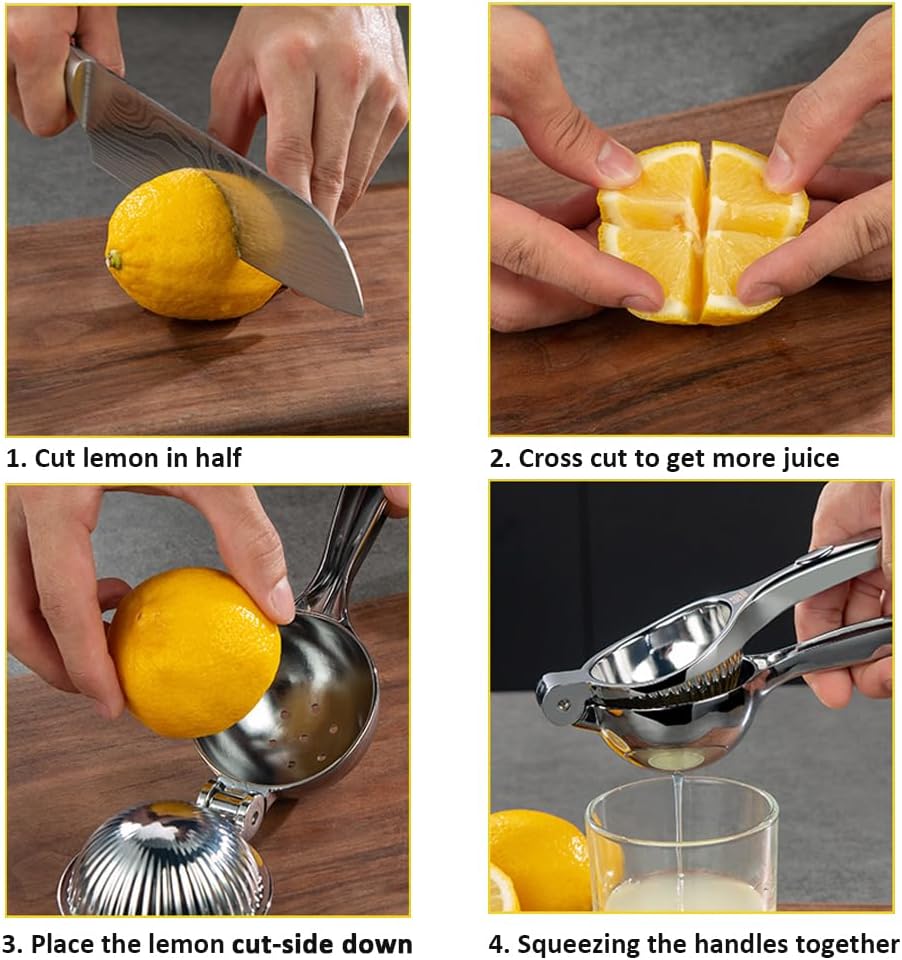 Skiennix Lemon Squeezer - Handheld Citrus Juicer with Stainless Steel Zester | Metal Lime Press