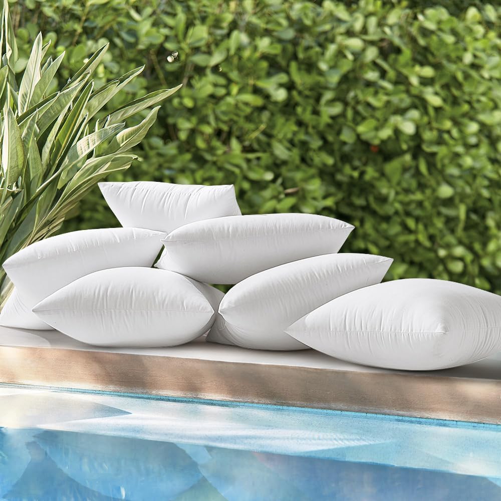 MIULEE Waterproof Outdoor Pillow Inserts - Pack of 2 | 12x20 Inch Decorative Lumbar Pillows for Patio & Sofa