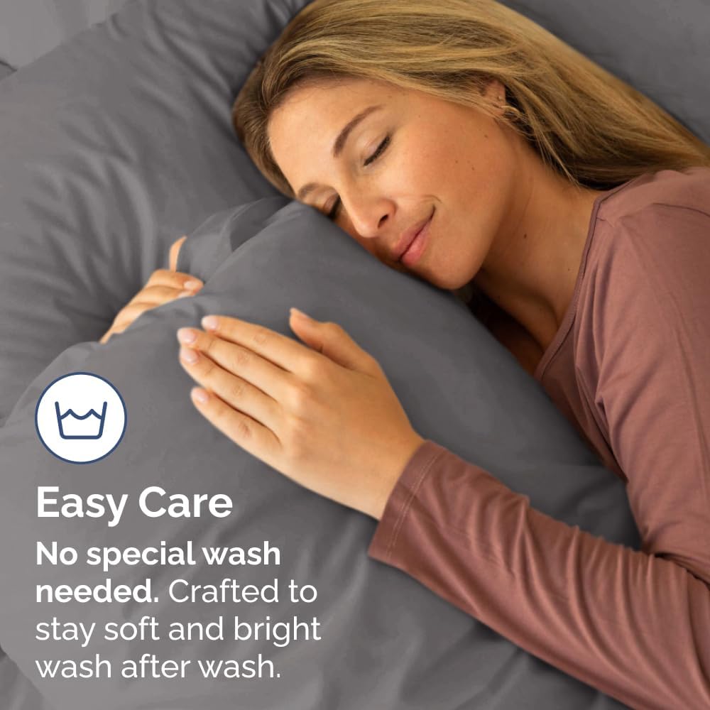Queen Pillow Cases by [Brand Name] - Ultra Soft Hotel Quality Covers | Cozy, Wrinkle-Free & Fade Resistant - Dark Grey, Set of 2