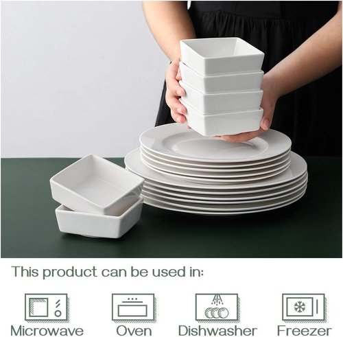 DOWAN Ramekins - 6 Oz Square Porcelain Dessert & Appetizer Bowls Set of 6 | Oven Safe & Durable