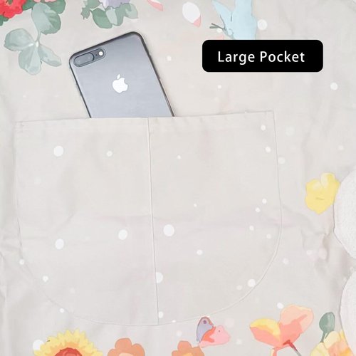 DILLMAN 2 Pack Floral Aprons with Pocket, Blooming Womens Aprons Waterproof Adjustable Cooking Aprons for Kitchen Gardening and Salon (2Pack #A)