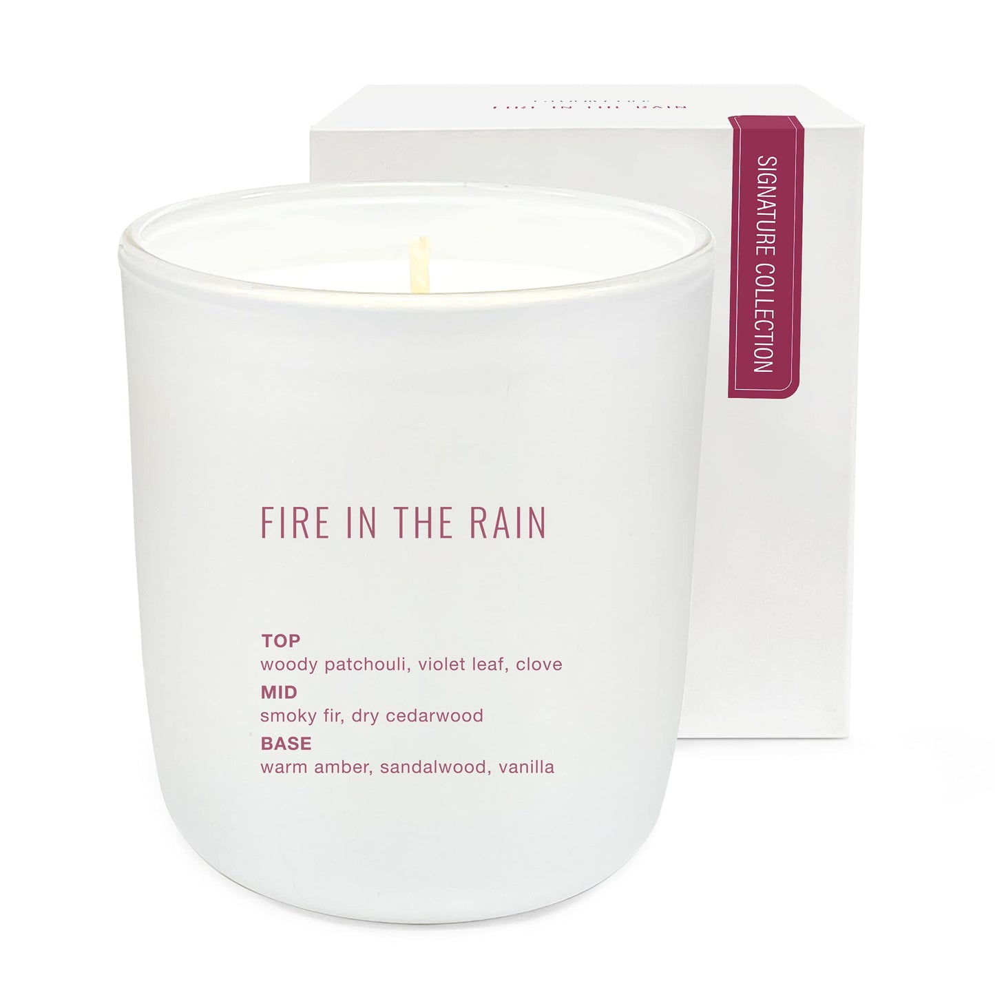 Studio Oh! Mothers Day Gifts Scented Candle Jar with Essential Oils and Fragrance-Infused Coconut-Soy Blend Wax - Burns up to 40 Hours - Non Toxic - Signature Collection Candle - Fire in The Rain