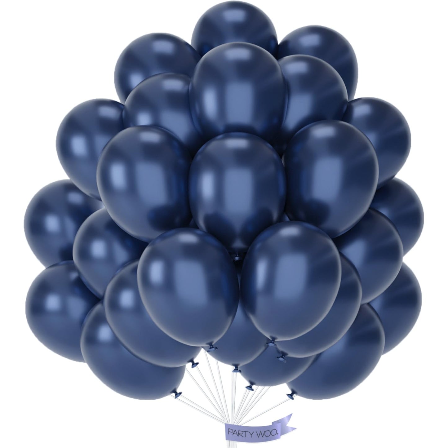 PartyWoo Metallic Navy Blue Balloons 50pcs 12 Inch Chrome Blue Balloons for Graduation Baby Shower Bridal Shower Gender Reveal Engagement Teacher Appreciation Birthday Party Decorations Blue-G113