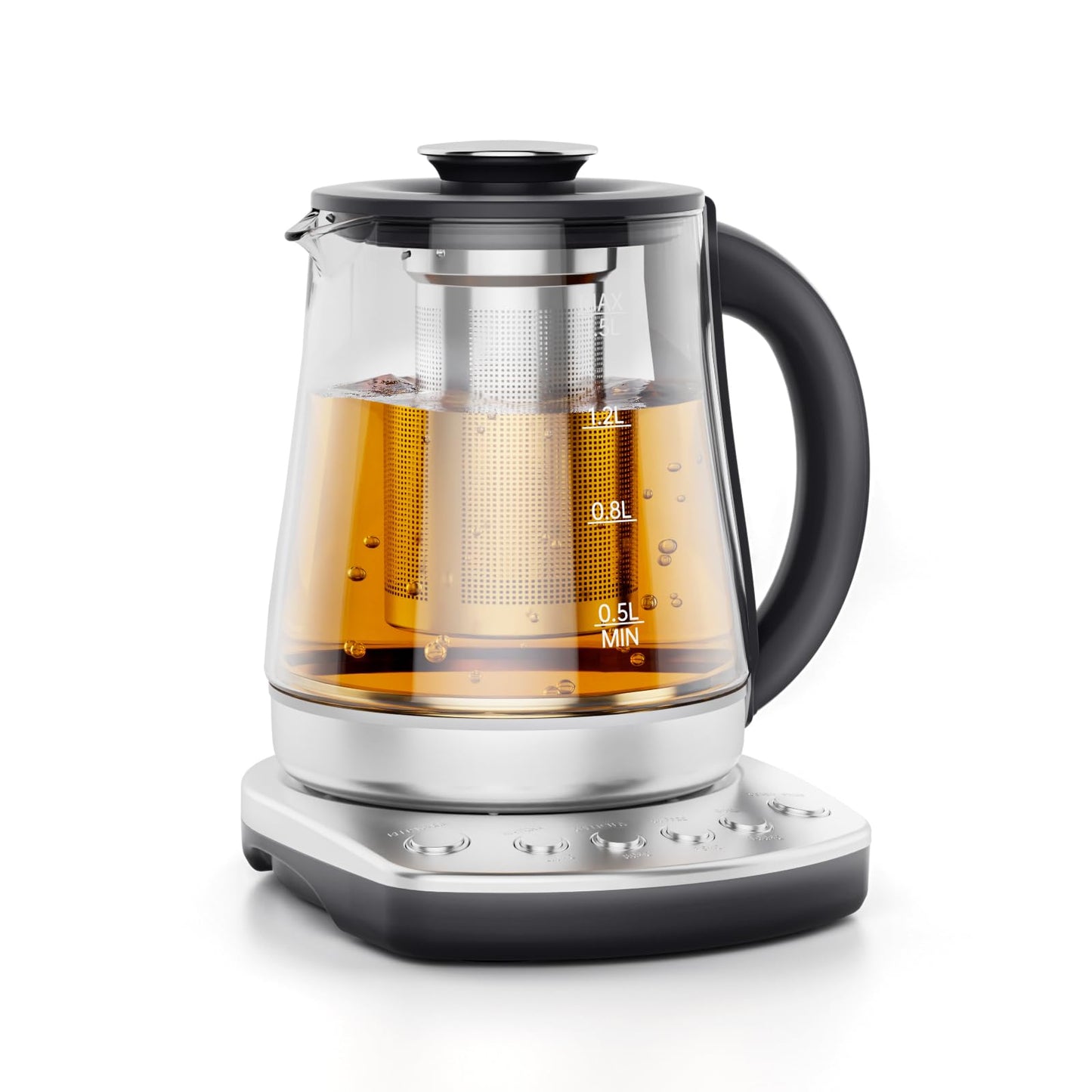 olayks Electric Kettle with Infuser, Hot Water Kettle Electric Tea Kettle with Temperature Control, 2H Keep Warm, 1200W Fast Heating for Boiling Water Tea Coffee, 1.5L