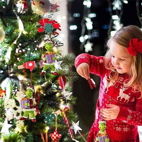 Mini Christmas Wooden Clips 120PCS, Christmas Photo Clips, Christmas Tree Clothespins for Christmas Hanging Photos and Party Decorations