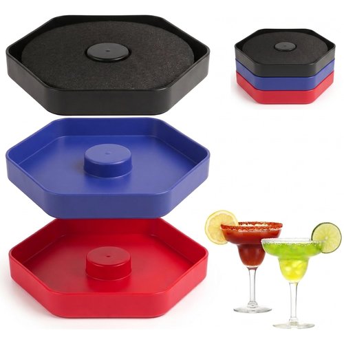 Dulzstud Margarita Salt Rimmer Set of 3, Bar Glass Rimmer for Cocktails Drinks, Drink Salt and Sugar Rimmer Tray, Bar Tool Accessories