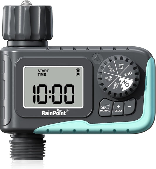 RAINPOINT Sprinkler Timer - Programmable Water Timer for Garden Hose | Digital Irrigation System for Lawn & Yard