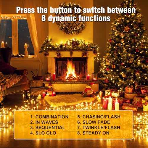 Nisocy 33FT LED String Lights Outdoor Waterproof ? Warm White Fairy Lights with Plug, Connectable Christmas Tree Lights for Patio, Garden, Bedroom, Wedding, Party, Decor