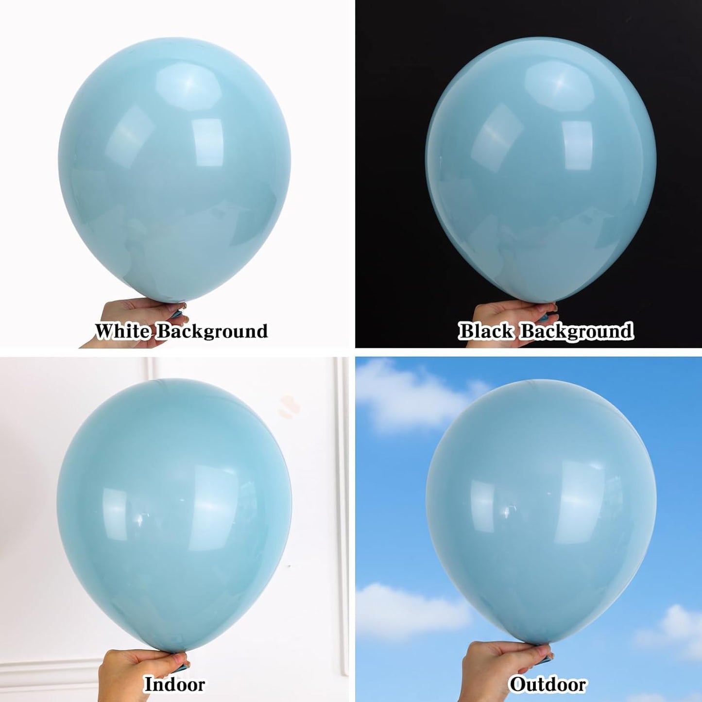 RUBFAC 129pcs Dusty Blue Balloons Different Sizes 18 12 10 5 Inch Latex Haze Blue Balloon Garland Arch for Party Decoration Birthday Wedding Engagements Anniversary Baby Shower Party Supplies