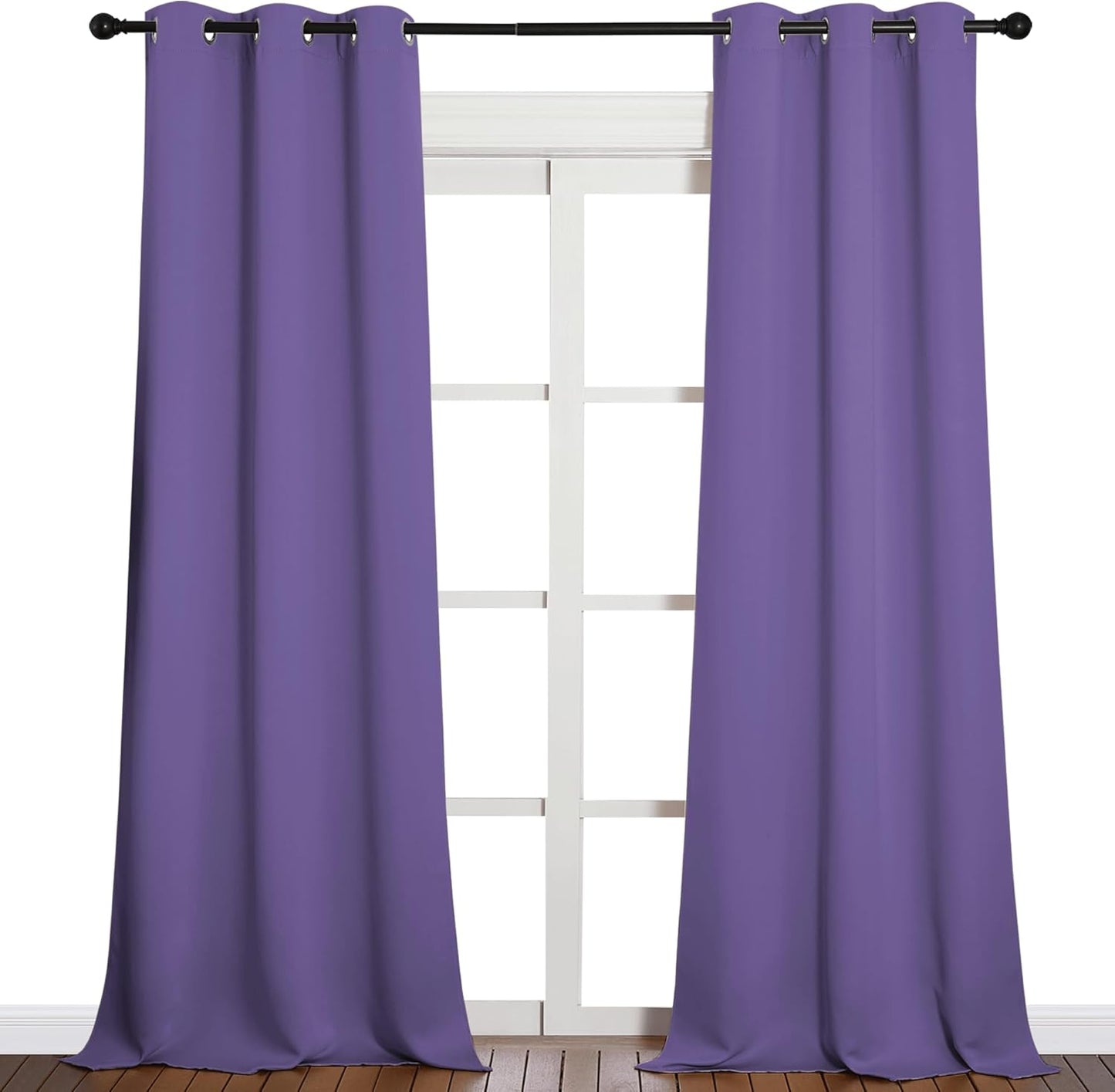 NICETOWN Blackout Curtains for Patio Glass Doors - Privacy Drapes in Lilac Purple, 42" x 90" (1 Pair)