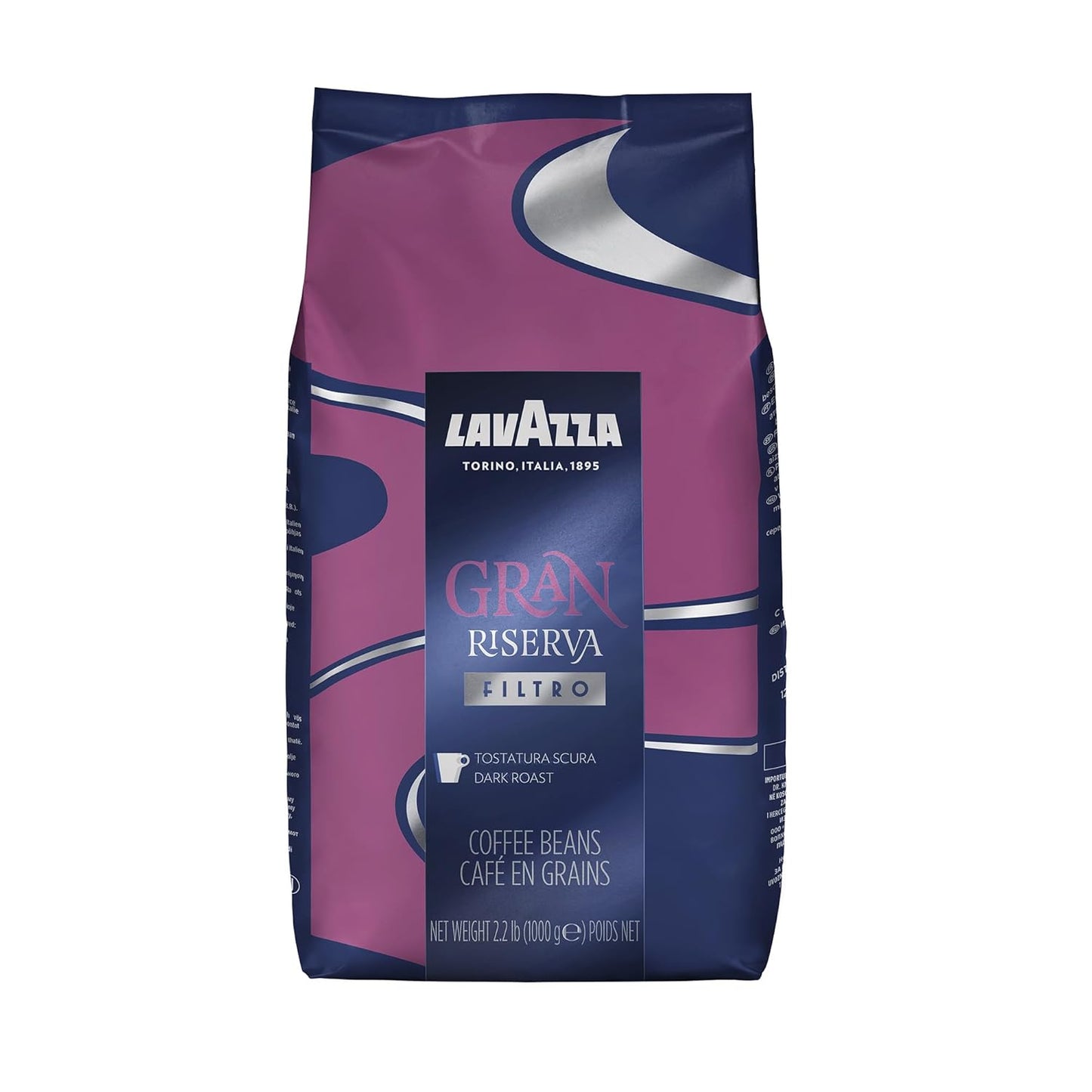 Lavazza Gran Riserva Whole Bean Coffee - Dark Roast 2.2LB Bag | 100% Natural Arabica, Cocoa & Caramel Notes