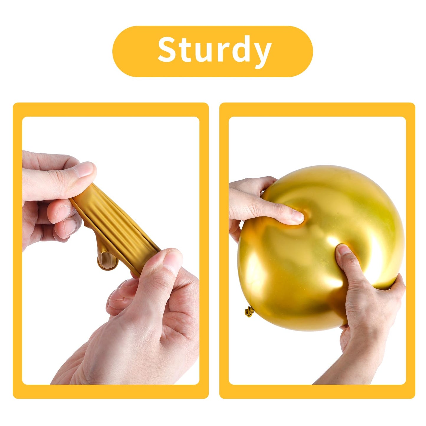 RUBFAC 92pcs Metallic Gold Balloons Chrome Gold Balloon Different Sizes 18 12 10 5 Inch Gold Latex Balloons for Happy New Year Decorations 2024 Birthday Party Graduation