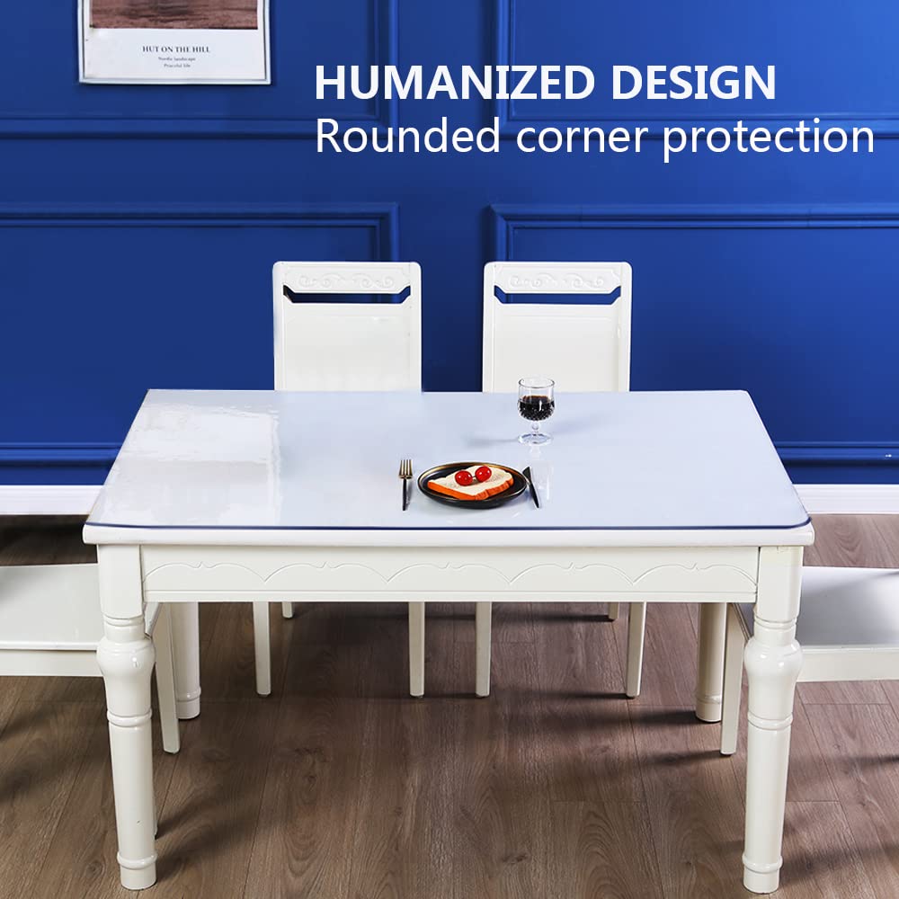 SPLENDEFUL PVC Clear Table Protector - Multisize Thick Transparent Plastic Desk Cover, Rectangular Night Stand, Office & Computer Desk, Sofa Child Table, Small Desk Protector 12x24 in.