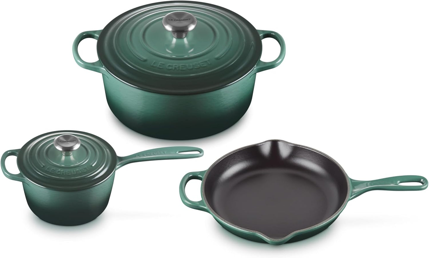Le Creuset Enameled Cast Iron Cookware Set - 5-Piece, Artichaut Color for Durable Cooking